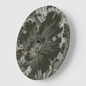 Ligne noire Art rond Numéros romains Horloge (Angle)