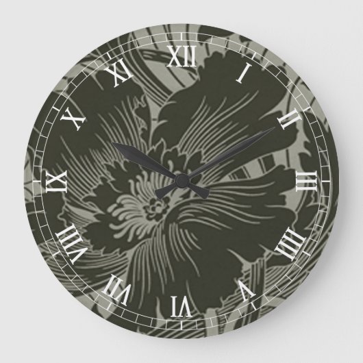 Ligne noire Art rond Numéros romains Horloge (Recto)