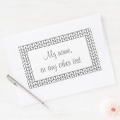 LIGNE NOIRE KNIT Rectangle Stickers Matte + Texte (Enveloppe)