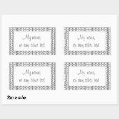 LIGNE NOIRE KNIT Rectangle Stickers Matte + Texte (Feuille)