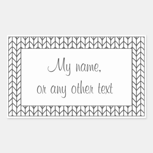 LIGNE NOIRE KNIT Rectangle Stickers Matte + Texte (Devant)