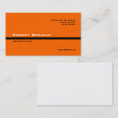 Ligne noire orange classique carte de visite (Devant / Derrière)