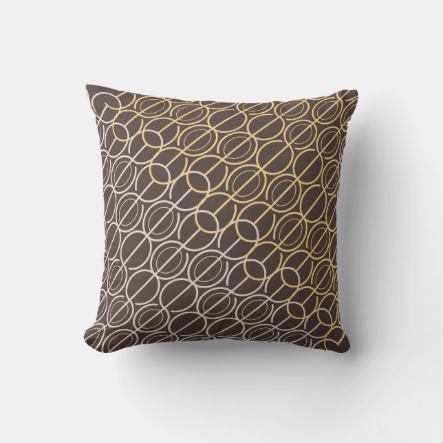 Ligne ovale liée motif marron et coussin de fumée (Recto)