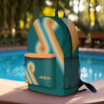 Ligne rétro Couleur sud-ouest de l'art<br><div class="desc">Un design bohème incurvé avec un motif rayé et des formes circulaires aux couleurs de coucher de soleil turquoise,  orange et rouge brique. Un design audacieux mais minimal avec une zone facultative pour ajouter du texte.</div>