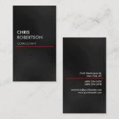 Ligne rouge gris vertical Carte de visite attrayan (Devant / Derrière)