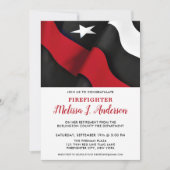 Ligne Rouge Mince Invitation de Retraite de Pompie (Devant)