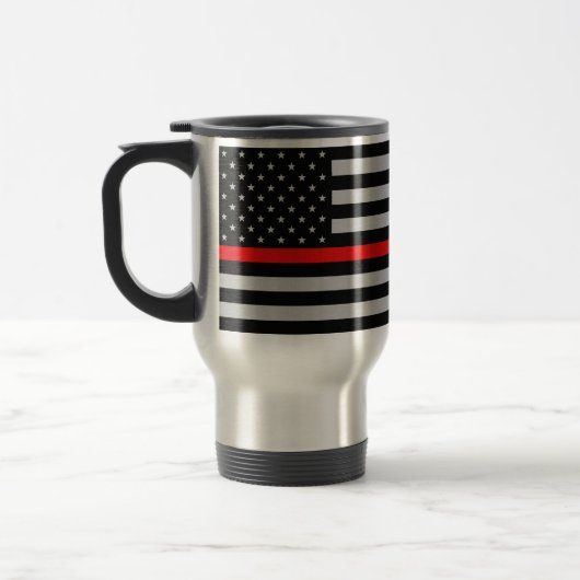 Ligne rouge mince tasse de drapeau de pompier (Gauche)