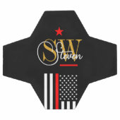 Ligne rouge & Nom monographique / Signature modern (Plat)