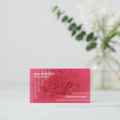 Ligne translucide carte de visite de fleur rouge (Debout devant)