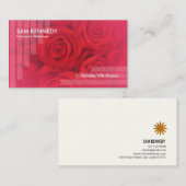 Ligne translucide carte de visite de fleur rouge (Devant / Derrière)
