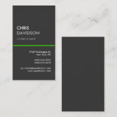 Ligne verte gris vertical Carte de visite attrayan (Devant / Derrière)