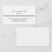 Ligne verte Noir Blanc Carte de visite écriture ma (Devant / Derrière)