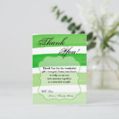 Ligne verte Ombre Stripe 4x5 FLAT Carte de remerci (Debout devant)
