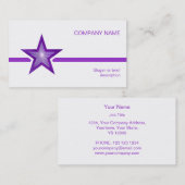 Ligne violet Star violet carte de visite blanc (Devant / Derrière)