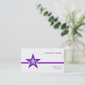 Ligne violet Star violet carte de visite blanc (Debout devant)
