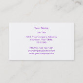 Ligne violet Star violet carte de visite blanc (Dos)