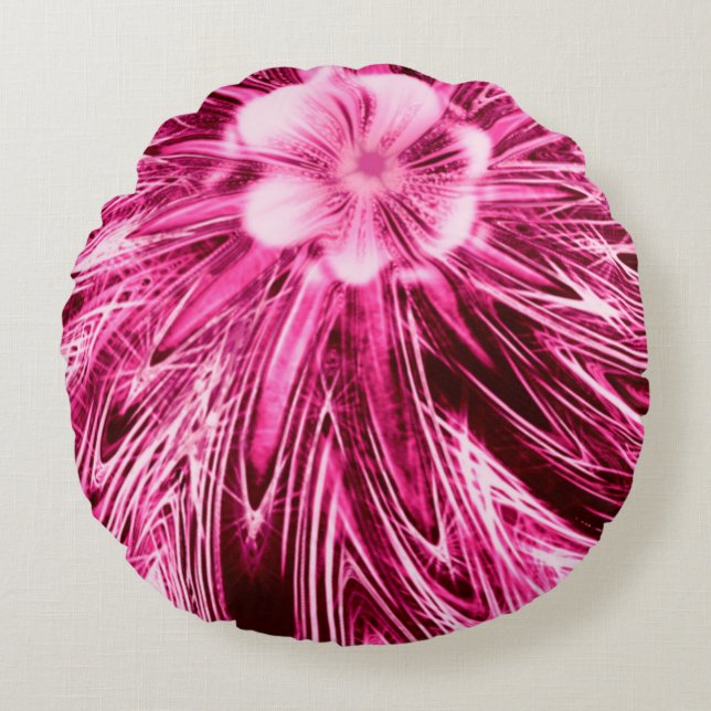 Lignes Abstraites Coussin arrondi Fleur pourpre (Devant)