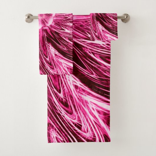 Lignes Abstraites de serviette Fleur violet (En situation)
