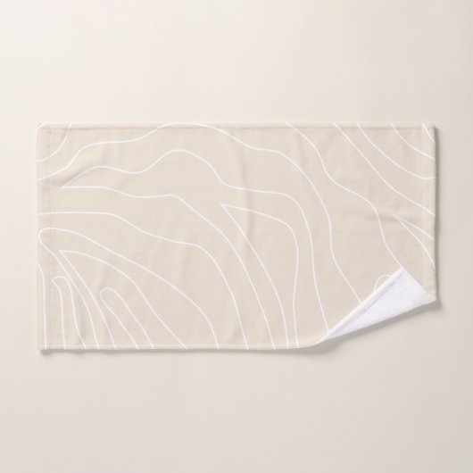 Lignes Abstraites minimales Beige (Serviette à main)