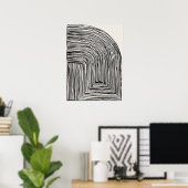 Lignes Abstraites Modernes Art Mural Noir et Blanc (Bureau à domicile)