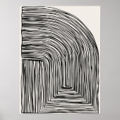 Lignes Abstraites Modernes Art Mural Noir et Blanc (Devant)