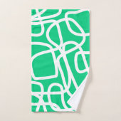 Lignes Abstraites modernes Vert blanc mignon Whims (Serviette à main)