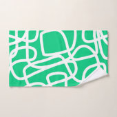 Lignes Abstraites modernes Vert blanc mignon Whims (Serviette à main)