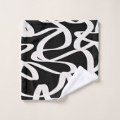 Lignes Abstraites Tourbillon De Crème Noir Et Beig (Gant de toilette)