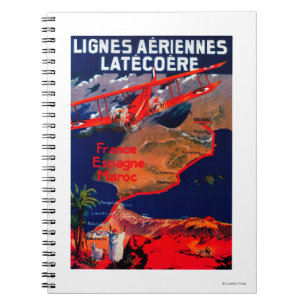 Lignes Aeriennes Latecoere Vintage Poster Notitieboek