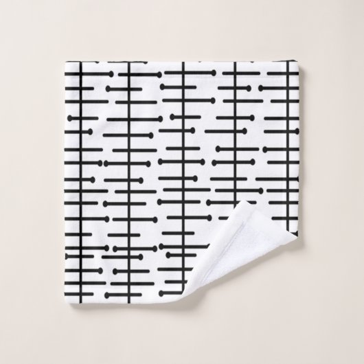 Lignes atomiques blanches (Gant de toilette)