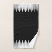 Lignes blanches décalées noires (Serviette à main)