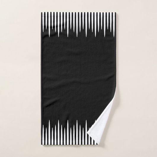 Lignes blanches décalées noires (Serviette à main)