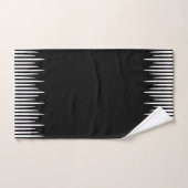 Lignes blanches décalées noires (Serviette à main)
