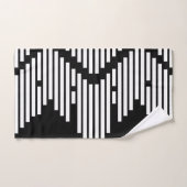 Lignes brisées en noir et blanc empilées (Serviette à main)