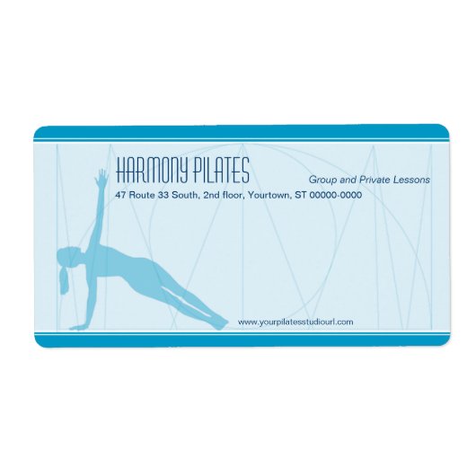 Lignes convergentes Pilates Étiquette d'expédition (Devant)