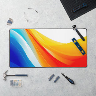 Lignes courbes abstraites rétro orange et bleu