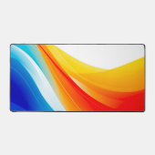 Lignes courbes abstraites rétro orange et bleu (Recto)