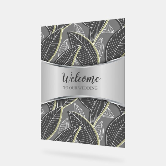 Lignes courbes Branches Feuilles Gris G626 (Angle)