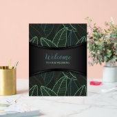 Lignes courbes Branches Feuilles Noir G625 (Mariage)