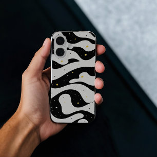 Lignes courbes en noir et blanc iPhone / coque ipa