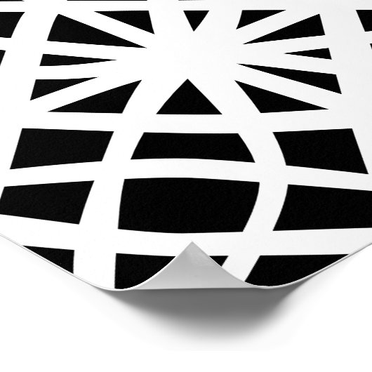 Lignes croisées Abstraites en blanc sur impression (Coin)