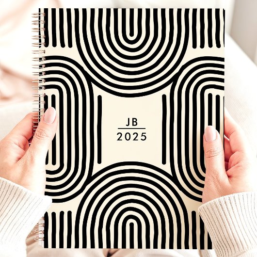 Lignes d'arc géométrique moderne 2025 Monogramme