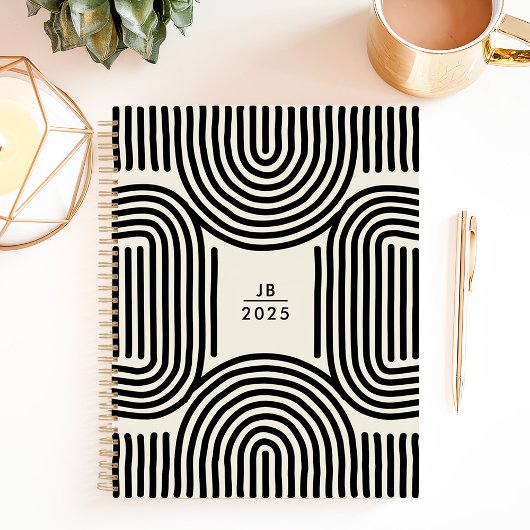 Lignes d'arc géométrique moderne 2025 Monogramme