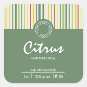 Lignes de bande rétro Abstrait Étiquette de bougie (Devant)