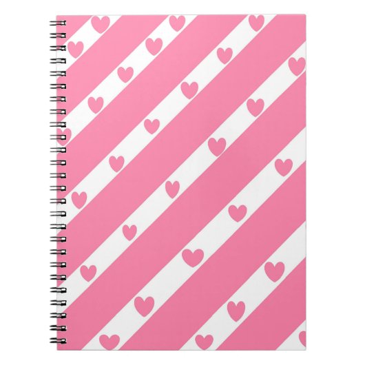 Lignes de coeur carnet rose (Devant)