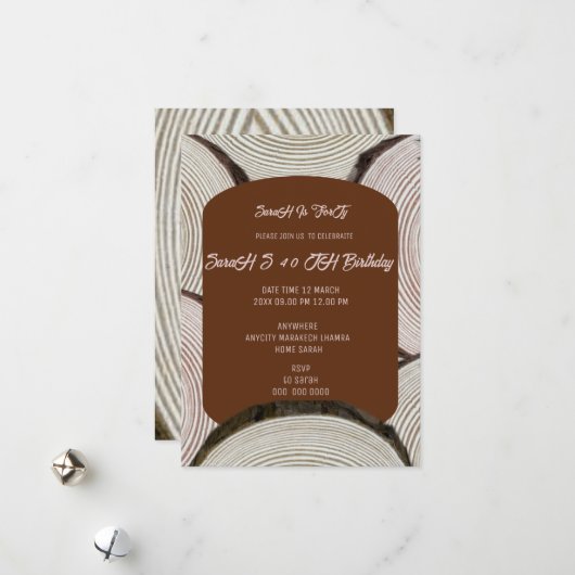 Lignes de colonne d'arbre Invitation de mariage Bl (Devant/Arrière en situation)