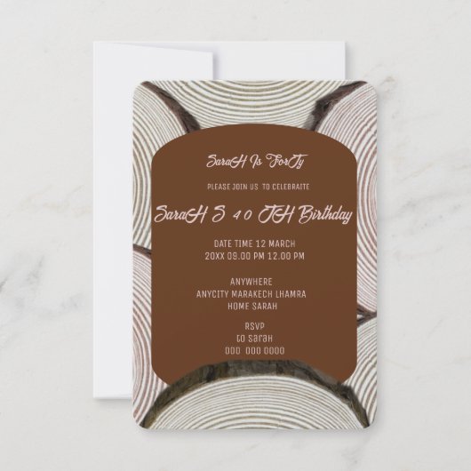 Lignes de colonne d'arbre Invitation de mariage Bl (Devant)