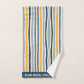 Lignes de couleur monogramme élégant (Serviette à main)