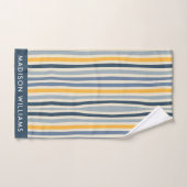 Lignes de couleur monogramme élégant (Serviette à main)