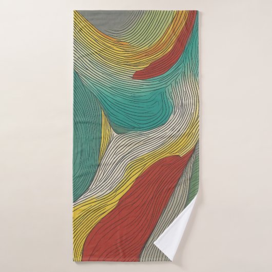 Lignes de couleurs modernes, abstraites et dynamiq (Serviette de bain)